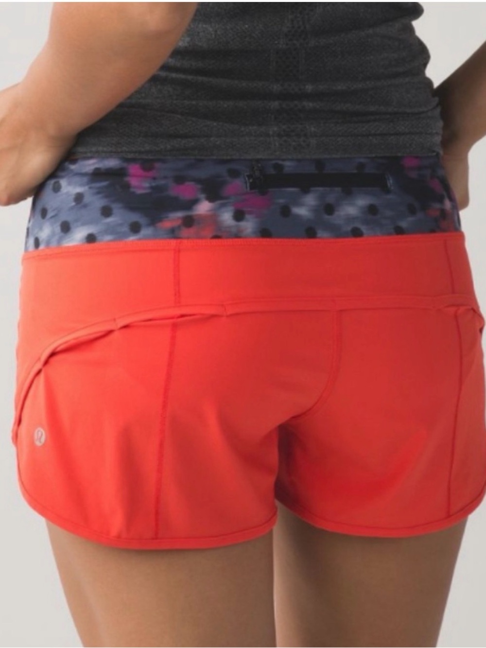 lululemon Speed Shorts Size 6 Windy Bloom Red/Orange